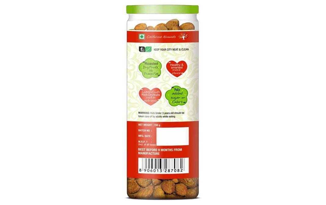 NourishVitals Flavored Almonds Indian Spice   Jar  150 grams